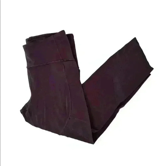 Lululemon Lead The Pack High-Rise Cropped Legging Burgundy  Sz 8 - Picture 2 of 7